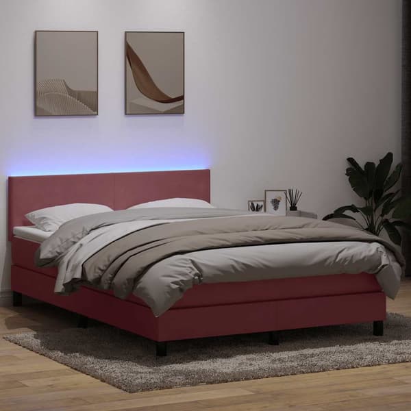 vidaXL Ramsäng med madrass rosa 140x220 cm sammet Rosa