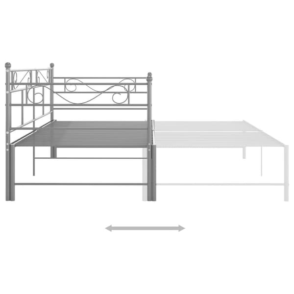 vidaXL Utdragbar sängram bäddsoffa grå metall 90x200 cm grå