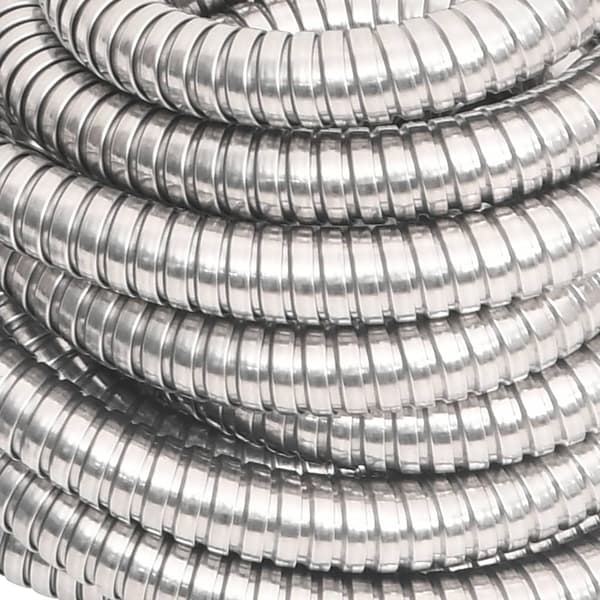 vidaXL Slang med sprutmunstycke silver 0,6" 30 m rostfritt stål Silver