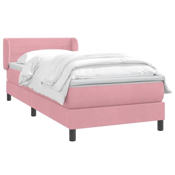 vidaXL Ramsäng med madrass rosa 90x210 cm sammet Rosa