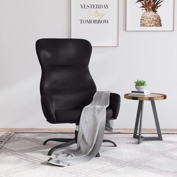 vidaXL Reclinerfåtölj svart konstläder Svart