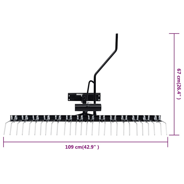 vidaXL Mossrivare för åkgräsklippare 109 cm Silver