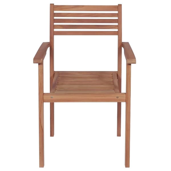 vidaXL Trädgårdsstolar grårutiga dynor 4 st massiv teak Brun