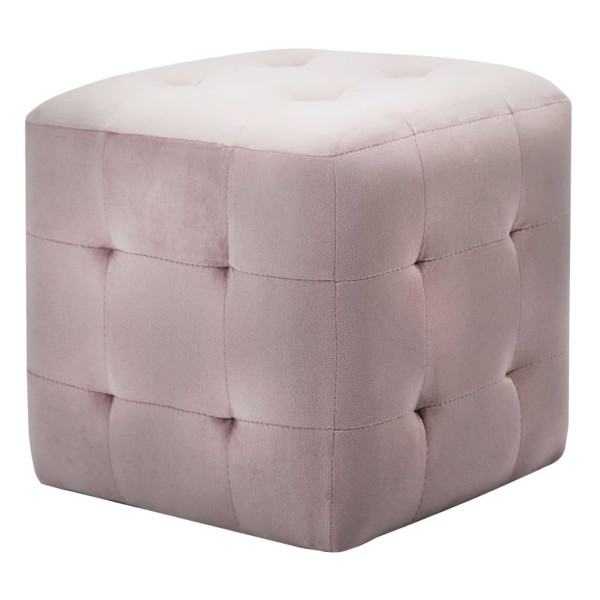 vidaXL Sängbord 2 st rosa 30x30x30 cm sammetstyg Rosa