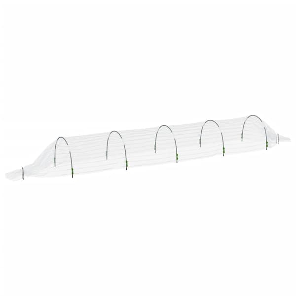 vidaXL Nättunnlar 2 st 1,5x5 m glasfiber och PP Vit