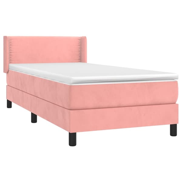 vidaXL Ramsäng med madrass rosa 100x200 cm sammet Rosa