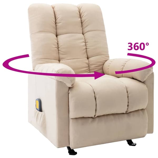 vidaXL Massagefåtölj gräddvit tyg Creme