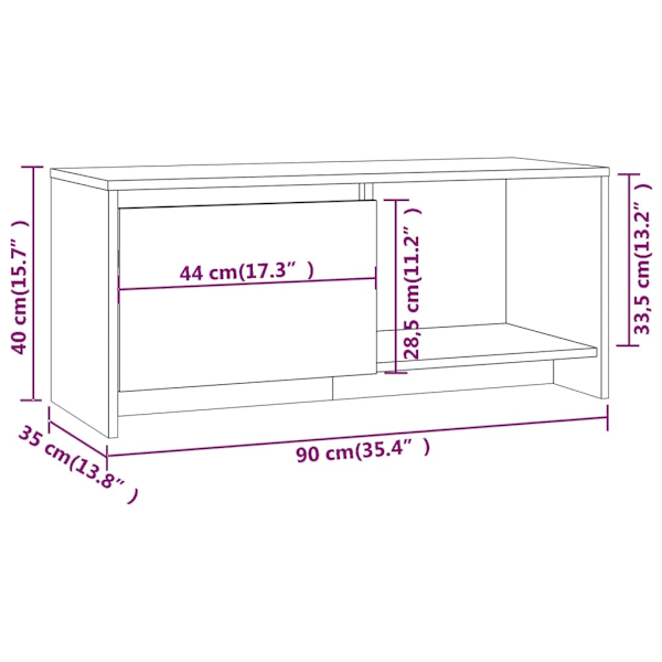 vidaXL Tv-bänk vit 90x35x40 cm konstruerat trä Vit