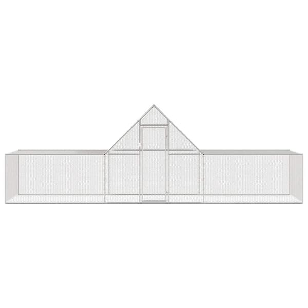 vidaXL Hönsbur 6x2x2 m galvaniserat stål Silver