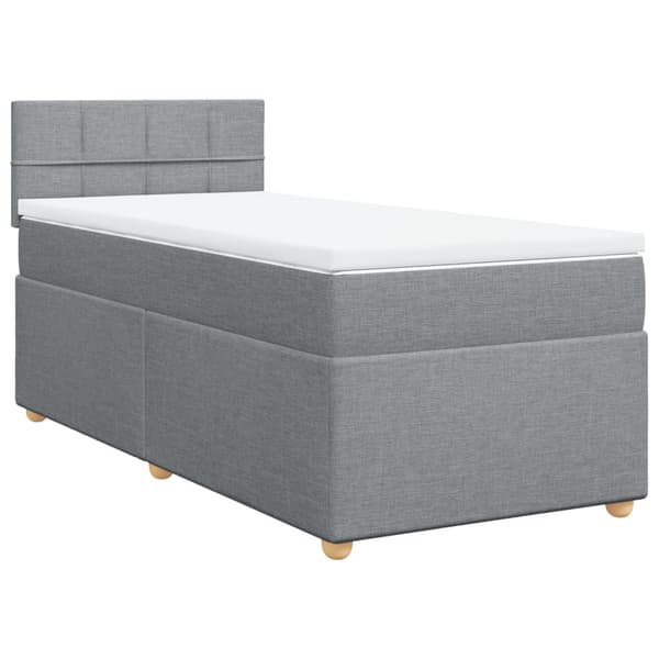 vidaXL Ramsäng med madrass ljusgrå 100x200 cm tyg Grå
