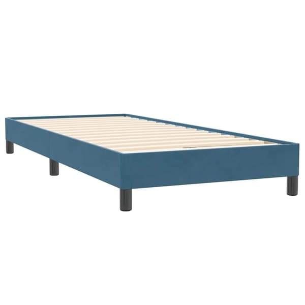 vidaXL Ramsäng med madrass mörkblå 80x220 cm sammet Blå