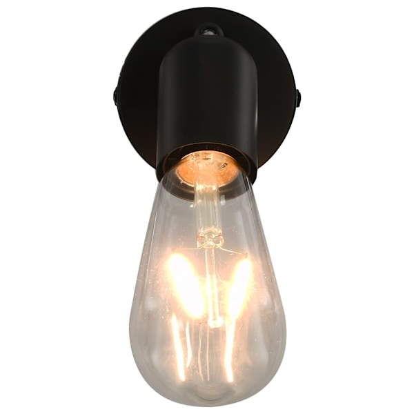 vidaXL Spotlights 2 st med glödlampor 2 W svart E27 Svart