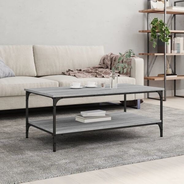 vidaXL Soffbord grå sonoma 100x55x40 cm konstruerat trä Grå