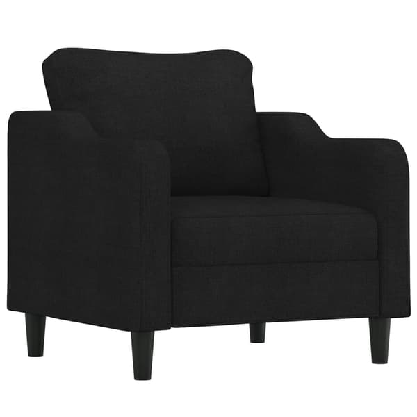 vidaXL Soffgrupp med dynor 3 delar svart tyg art