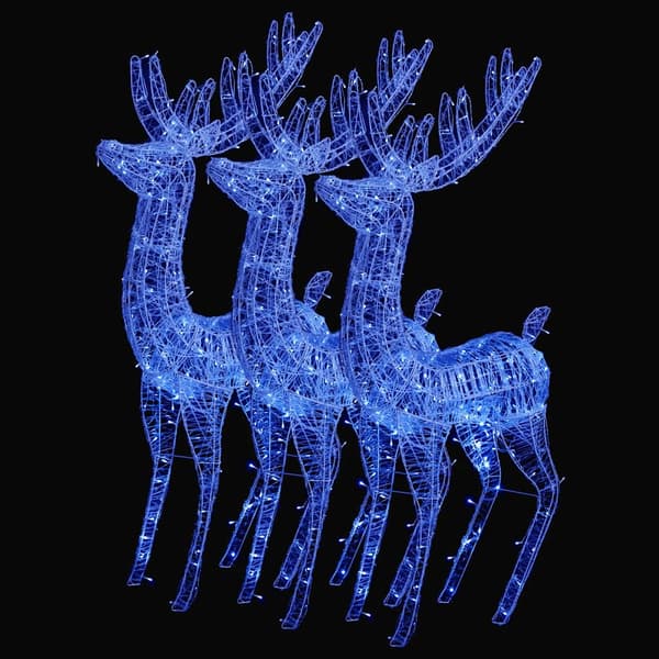 vidaXL Julren 3 st akryl 250 LED 180 cm blå Blå