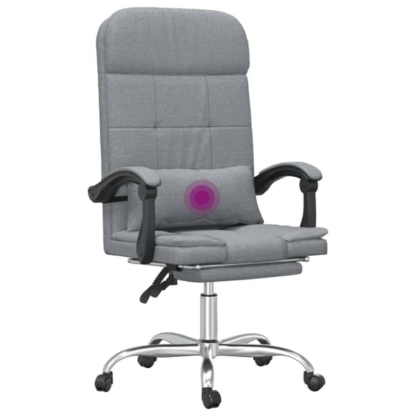 vidaXL Kontorsstol med massage ljusgrå tyg Grå