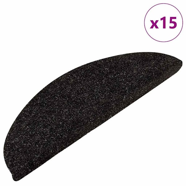 vidaXL Trappstegsmattor självhäftande 15 st 56x17x3 cm antracit Antracit