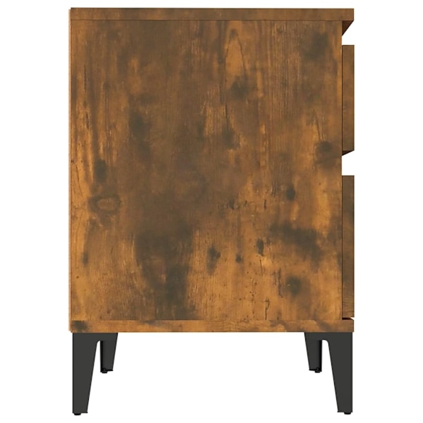 vidaXL Sängbord 2 st Rökfärgad ek 40x35x50 cm Brun