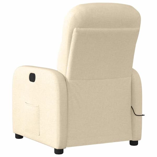 vidaXL Elektrisk massagefåtölj gräddvit tyg Kräm