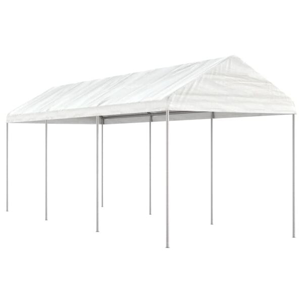 vidaXL Paviljong med tak vit 6,69x2,28x2,69 m polyeten Vit