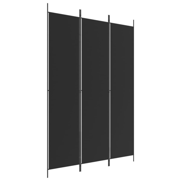 vidaXL Rumsavdelare 3 paneler 150x220 cm svart tyg Svart
