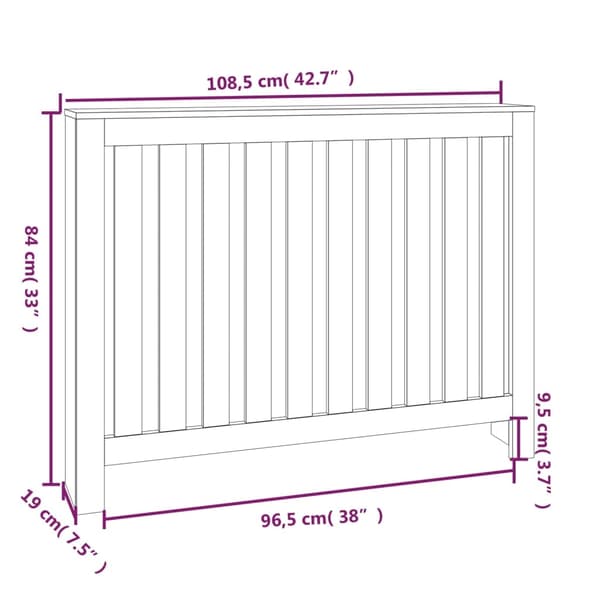 vidaXL Elementskydd Vit 108,5x19x84 cm massiv furu Vit