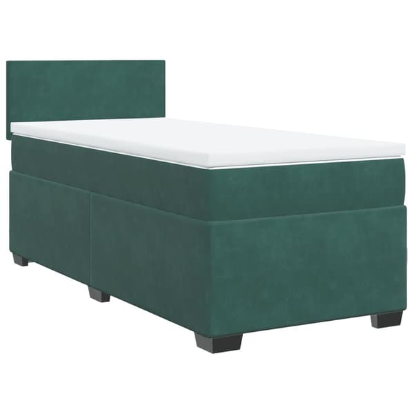 vidaXL Ramsäng med madrass mörkgrön 100x200 cm sammet Grön