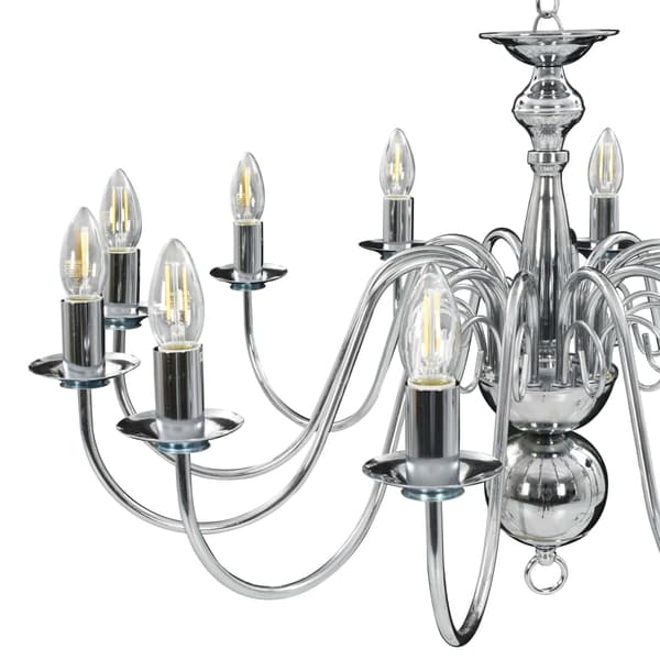 vidaXL Takkrona silver 12 x E14-glödlampor Silver