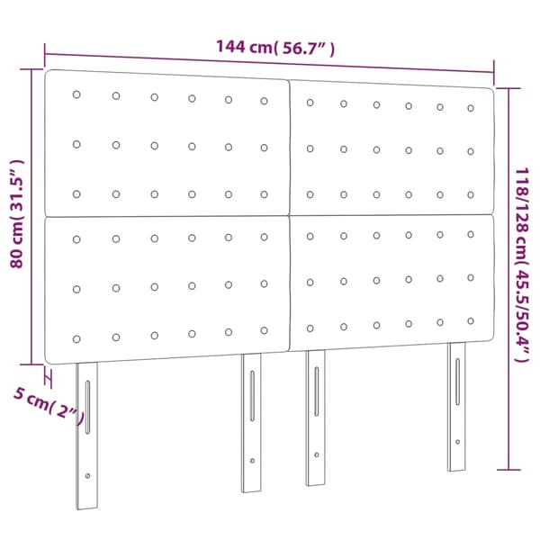 vidaXL Sänggavel LED mörkgrön 144x5x118/128 cm sammet Grön