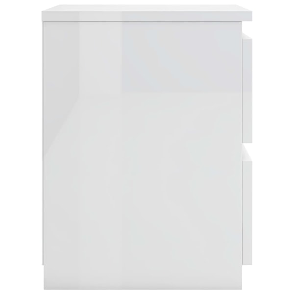 vidaXL Sängbord 2 st vit högglans 30x30x40 cm konstruerat trä Vit