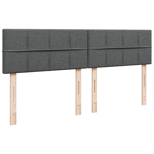 vidaXL Ramsäng med madrass mörkgrå 200x200 cm tyg Grå