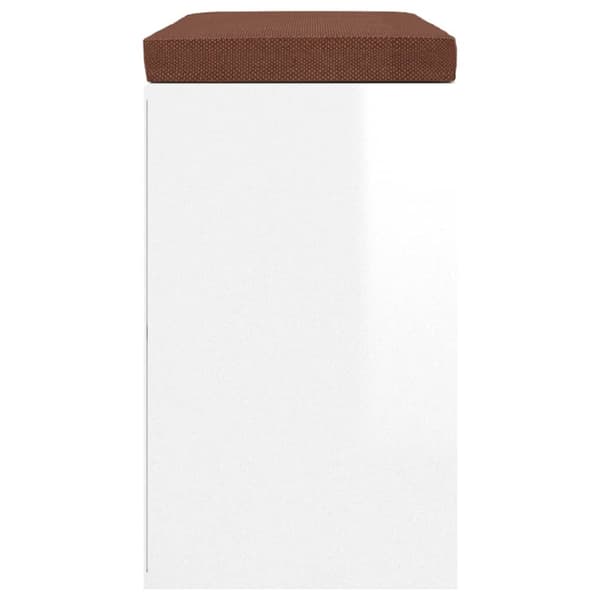 vidaXL Skobänk vit högglans 103x30x48 cm konstruerat trä Vit