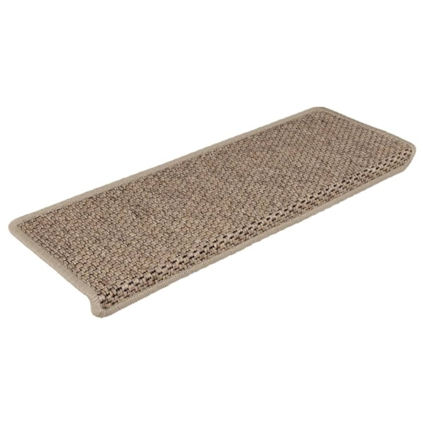 vidaXL Trappstegsmattor självhäftande sisal 15 st 65x21x4 cm sand Beige