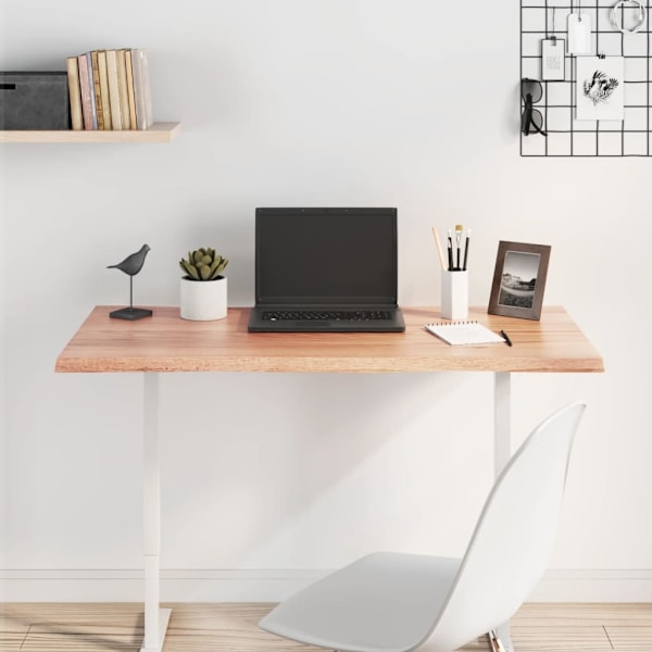 vidaXL Bordsskiva ljusbrun 100x40x2cm behandlad massiv ek levande kant Brun