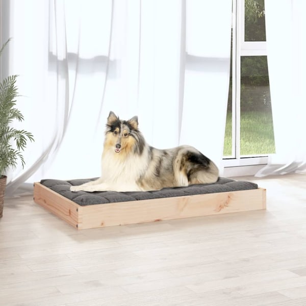vidaXL Hundbädd 91,5x64x9 cm massiv furu Brun