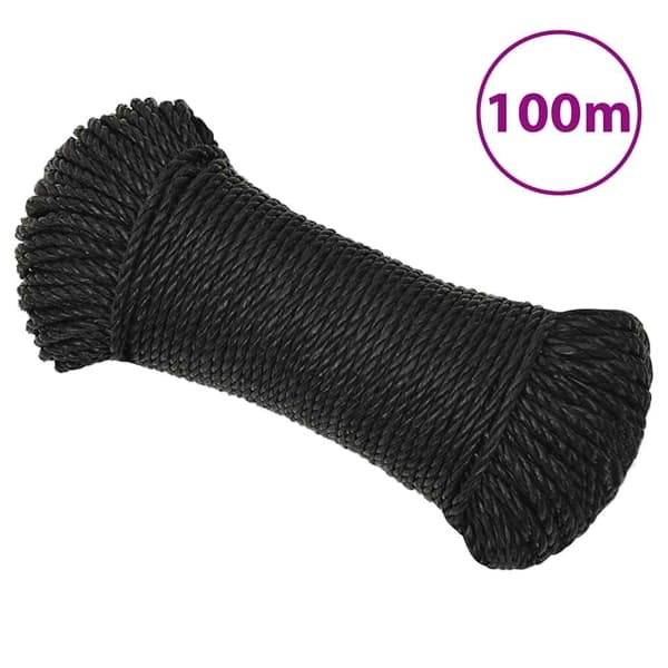 vidaXL Rep svart 3 mm 100 m polypropylen art