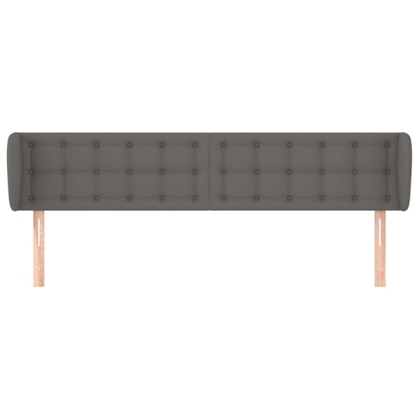 vidaXL Sänggavel med kanter grå 163x23x78/88 cm konstläder Grå