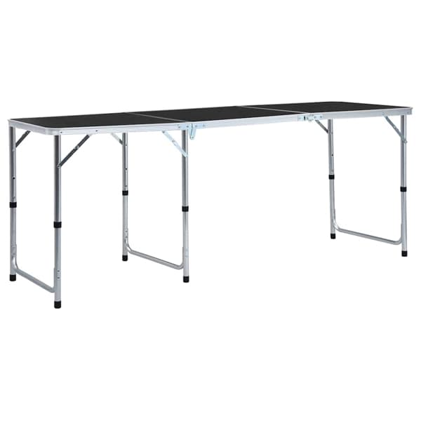vidaXL Hopfällbart campingbord grå aluminium 180x60 cm grå