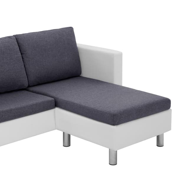vidaXL 3-sitssoffa med dynor konstläder vit Vit
