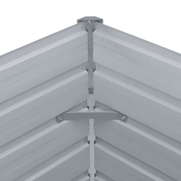 vidaXL Odlingslåda upphöjd galvaniserat stål 600x80x45 cm grå grå