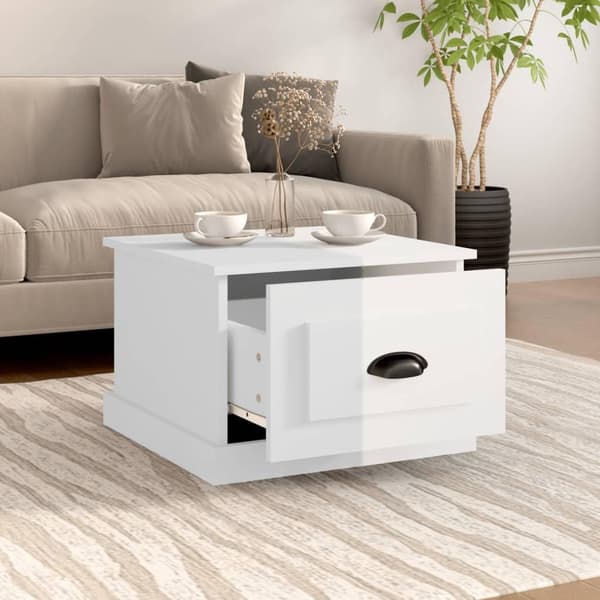 vidaXL Soffbord vit högglans 50x50x35 cm konstruerat trä Vit