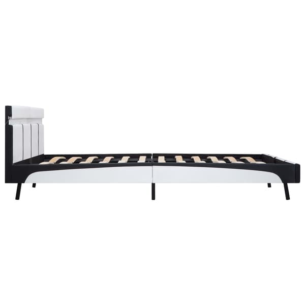 vidaXL Sängram med LED vit konstläder 180x200 cm Vit