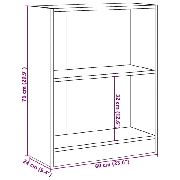 vidaXL Bokhylla vit 60x24x76 cm konstruerat trä Vit