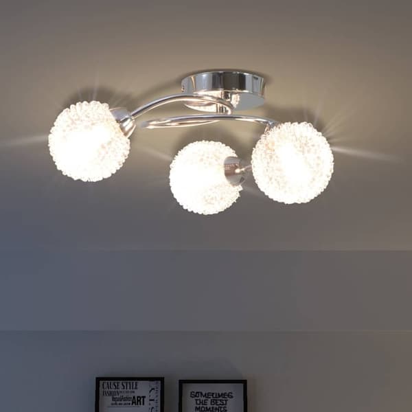 vidaXL Taklampa med 3 LED-glödlampor G9 120 W Vit