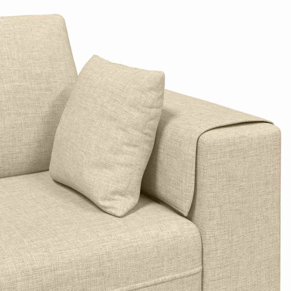 vidaXL Soffa Kräm 250 x 77 x 76 cm tyg Grädde