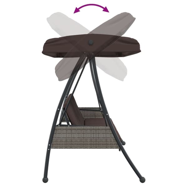 vidaXL Hammock med justerbart tak brun stål Brun