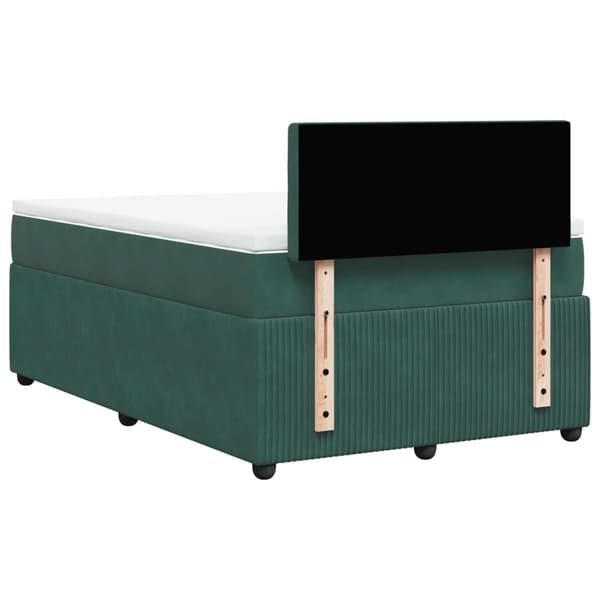 vidaXL Ramsäng med madrass mörkgrön 120x200 cm sammet Grön