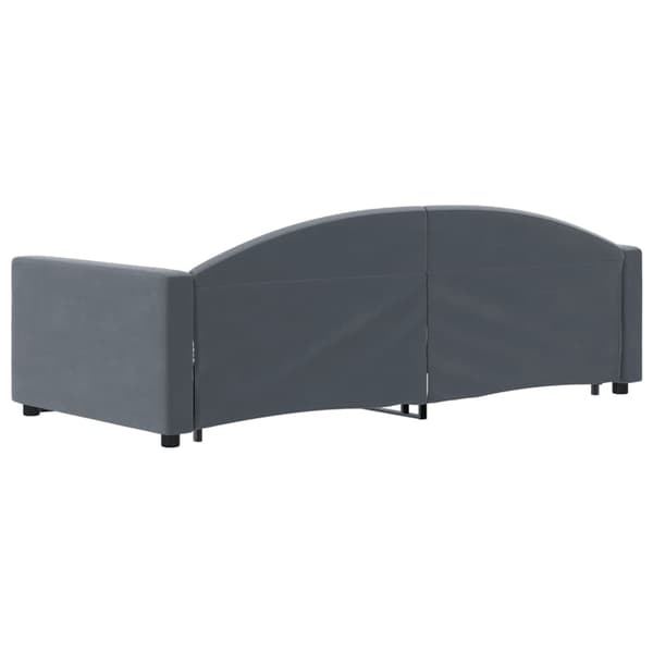 vidaXL Dagbädd utdragbar mörkgrå 90x190 cm sammet Grå