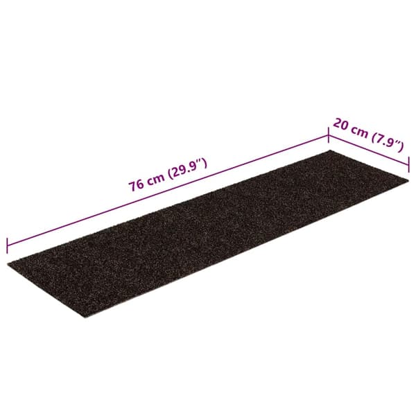 vidaXL Trappmattor självhäftande 15 st 76x20 cm mörkbruna rektangulära Brun
