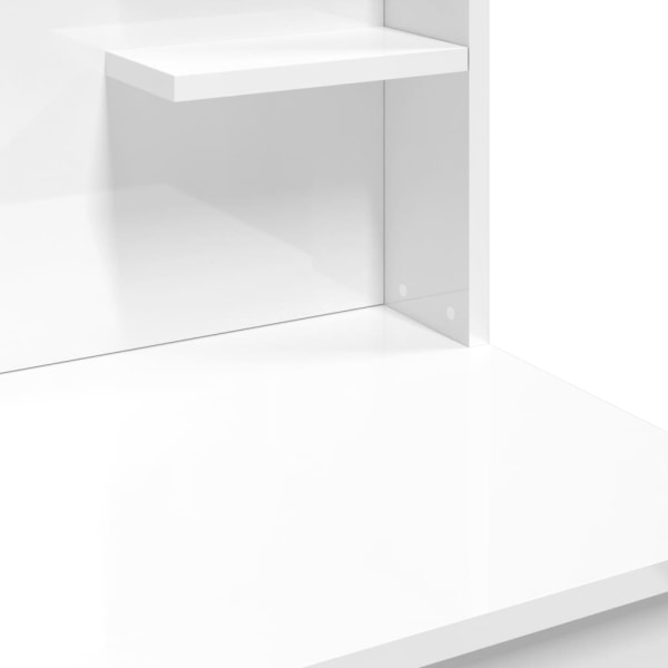 vidaXL Sminkbord med LED vit högglans 96x40x142 cm Vit